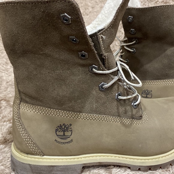BNNW TIMBERLAND shearling lined waterproof 💦 winter boots size 9 - Picture 3 of 7